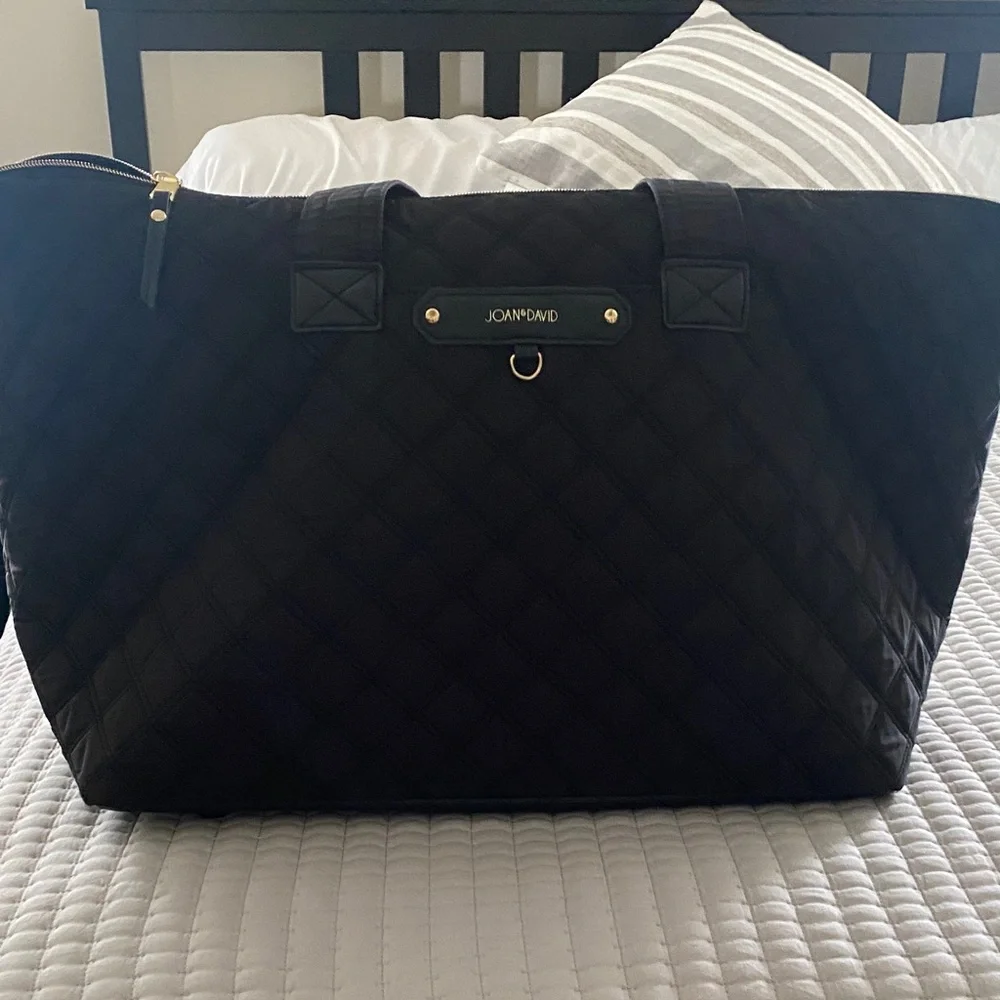 Joan & David Elegant Black Quilted Bag - Picture 1 of 5